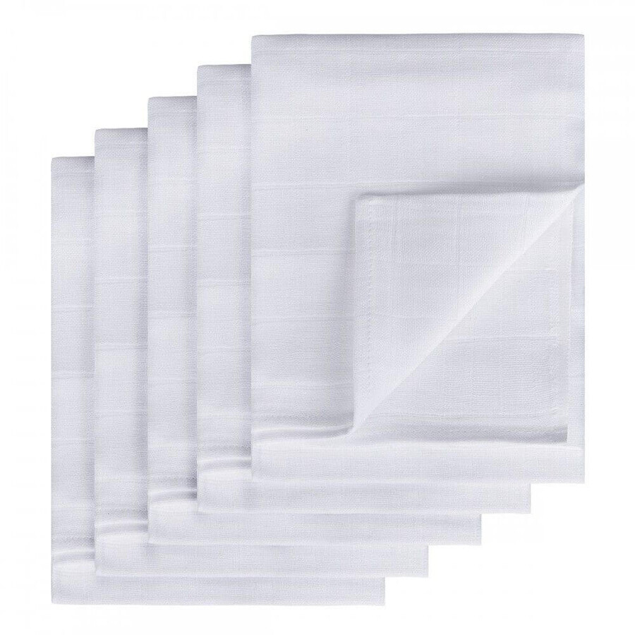 T-Tomi Tessuto TETRA Pannolini bianchi 70 x 70 cm 5 pezzi