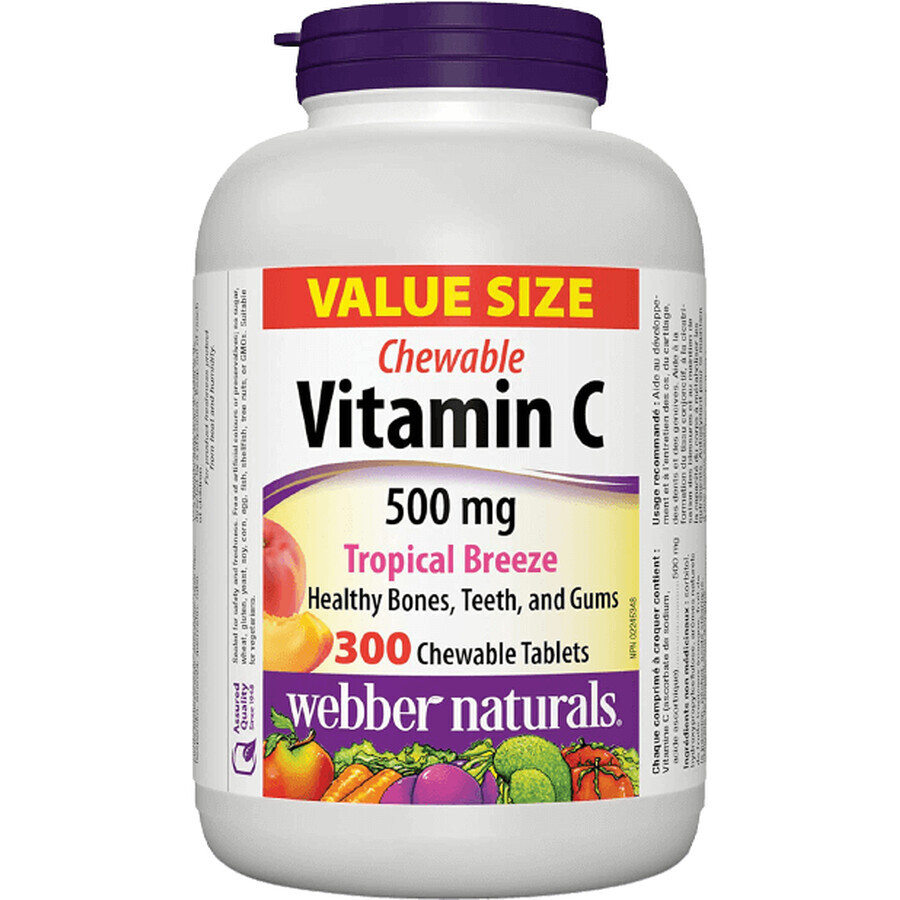 Webber Naturals Vitamin C Tropical Fruit 500 mg 300 pills