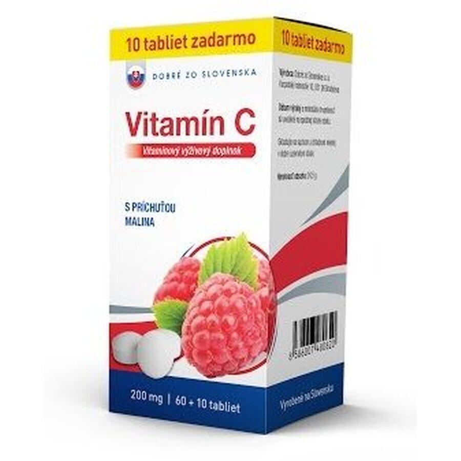 Buono da Slovacchia DZSK Vitamina C 200 mg gusto MALINA 70 compresse