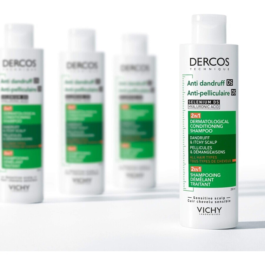 Vichy Dercos 2in1 Dermokosmetisches Anti-Schuppen-Shampoo und Pflegespülung für empfindliche Kopfhaut 200 ml