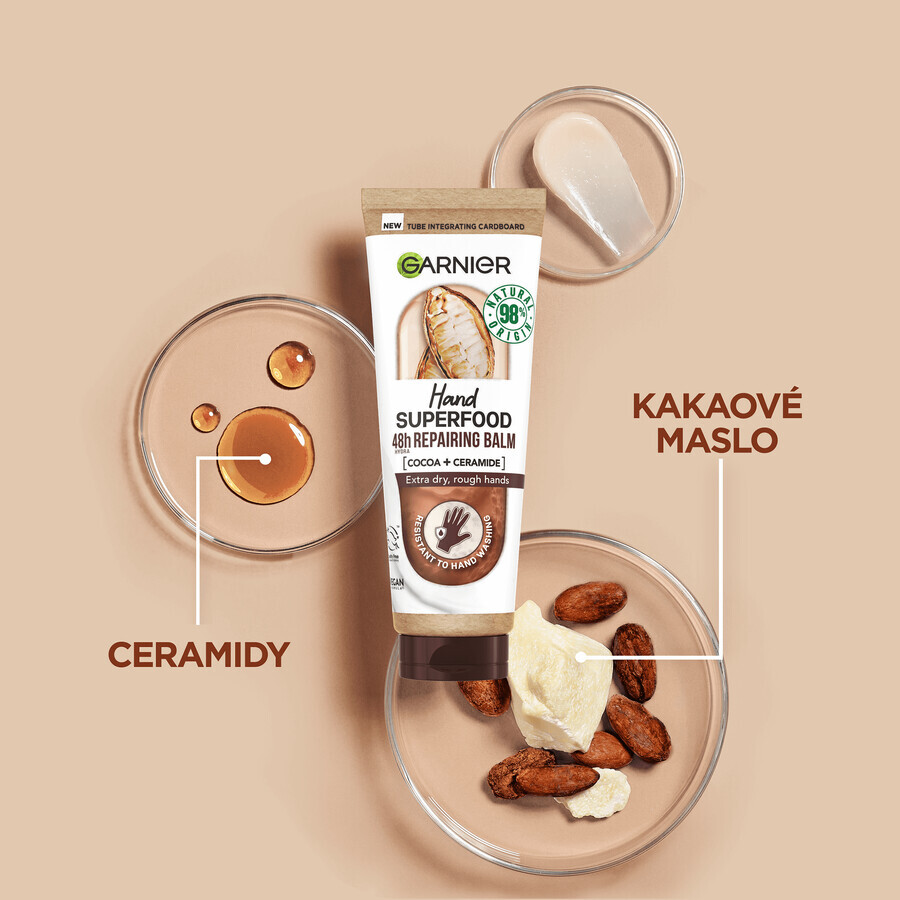 Garnier Hand Superfood crème régénératrice pour les mains au cacao 75 ml Garnier Hand Superfood crème régénératrice pour les mains au cacao 75 ml