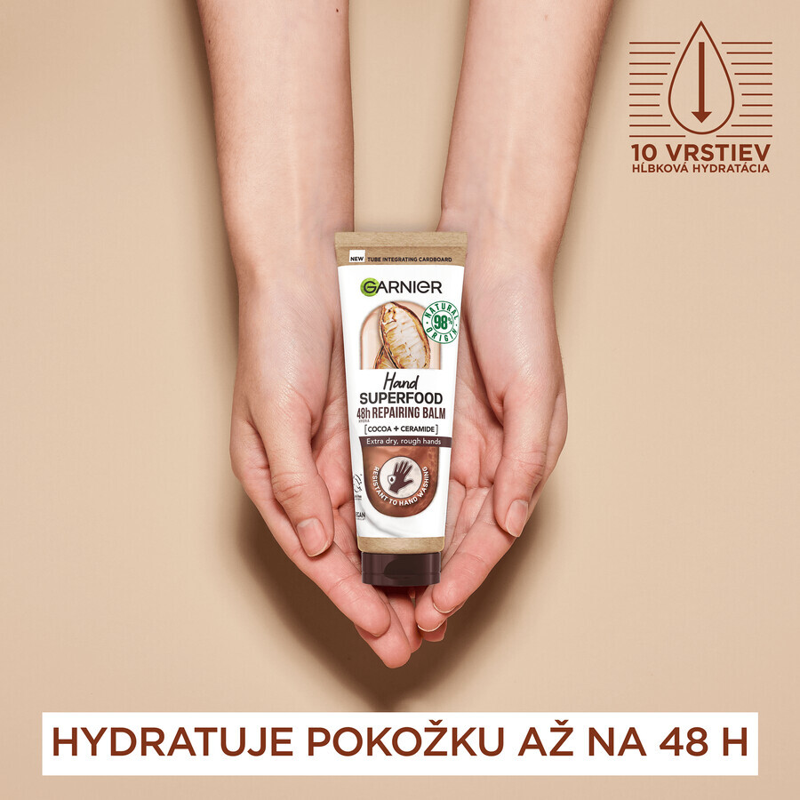 Garnier Hand Superfood crème régénératrice pour les mains au cacao 75 ml Garnier Hand Superfood crème régénératrice pour les mains au cacao 75 ml