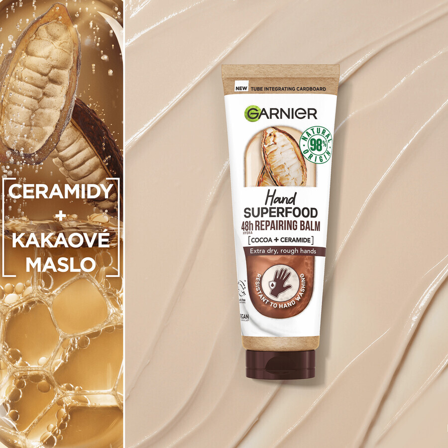 Garnier Hand Superfood crème régénératrice pour les mains au cacao 75 ml Garnier Hand Superfood crème régénératrice pour les mains au cacao 75 ml