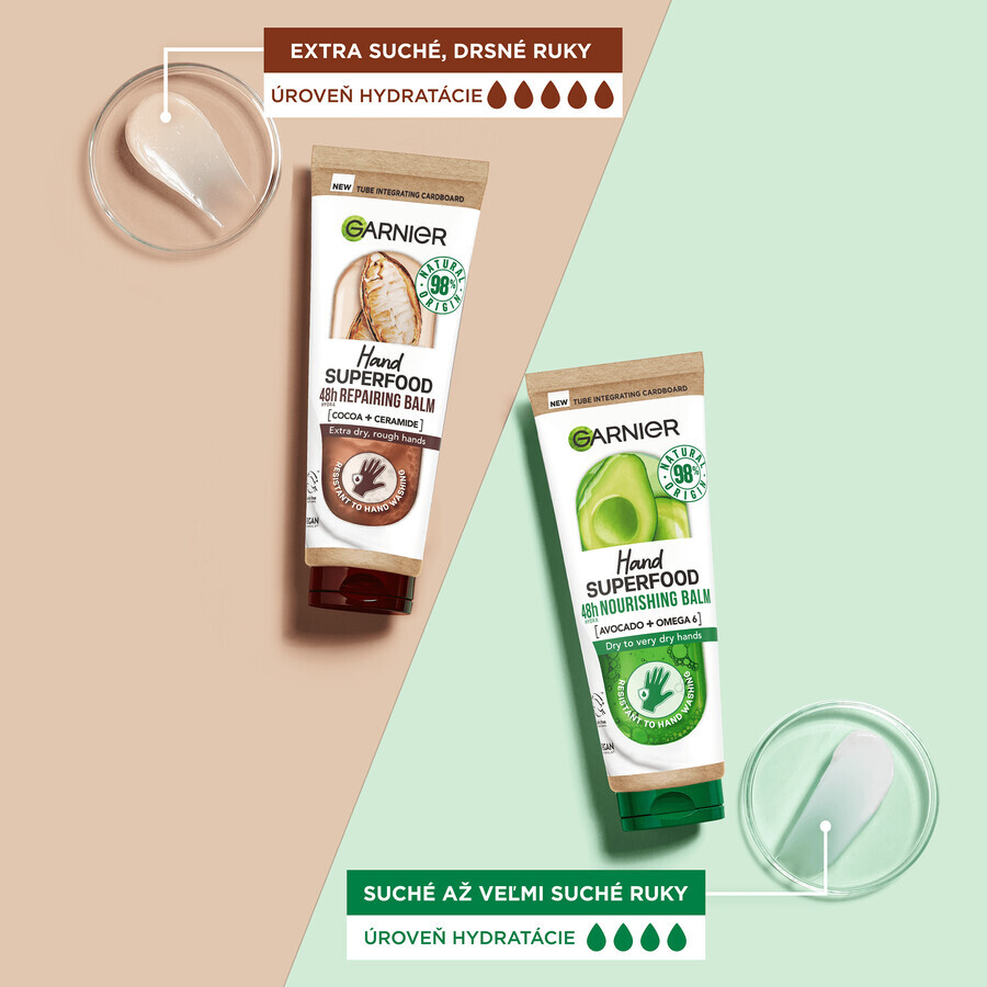 Garnier Hand Superfood crème régénératrice pour les mains au cacao 75 ml Garnier Hand Superfood crème régénératrice pour les mains au cacao 75 ml