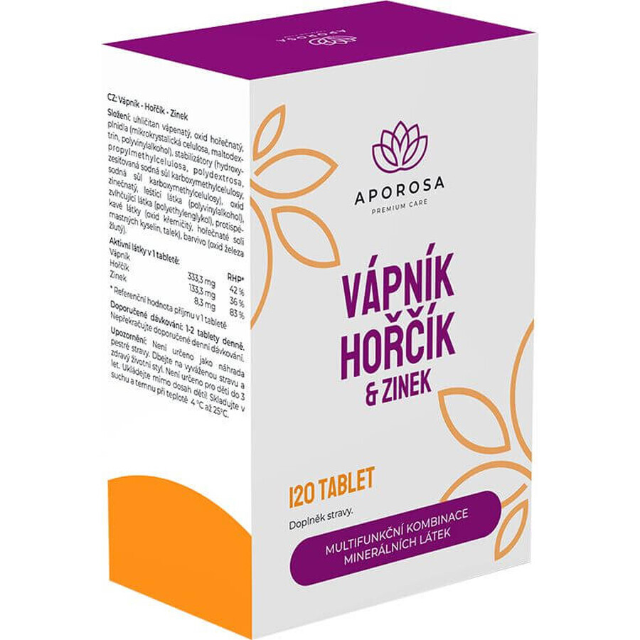 Aporosa Calciu + Magneziu + Zinc 120 buc