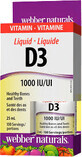 Webber Naturals Vitamin D3 1000 IU drops 100 doses drops 25 ml