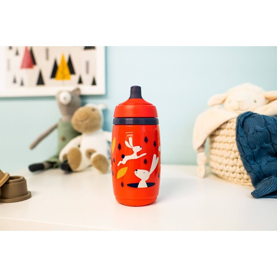 Tommee Tippee Superstar Sportee, tazza sportiva senza fuoriuscita, 12m+, rosso 266 ml