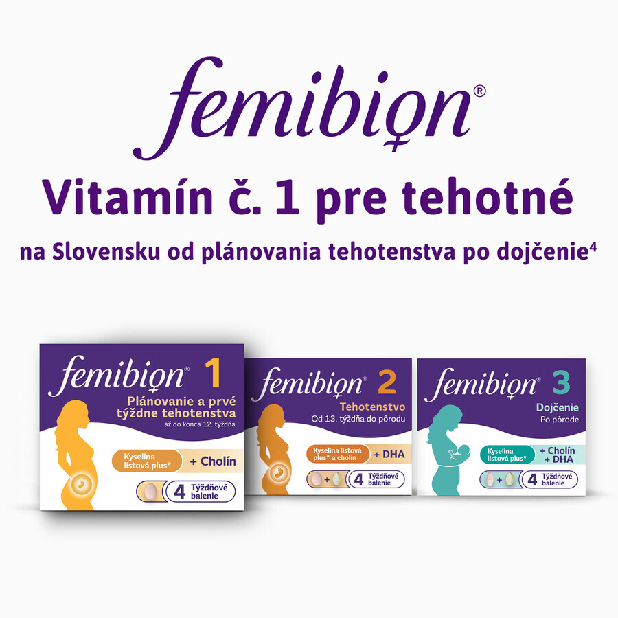 Femibion 1 Planificación y primeras semanas de embarazo, 28 comprimidos