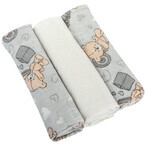 Premium Stoffwindeln 80x70cm grau teddybär 3 Stück Premium Stoffwindeln 80x70cm grau teddybär 3 Stück