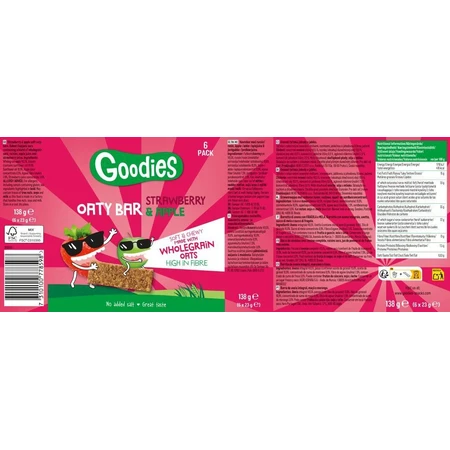 Goodies Barritas de Avena Fresa Manzana 6 x 23 g