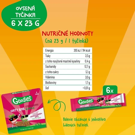 Goodies Barritas de Avena Fresa Manzana 6 x 23 g