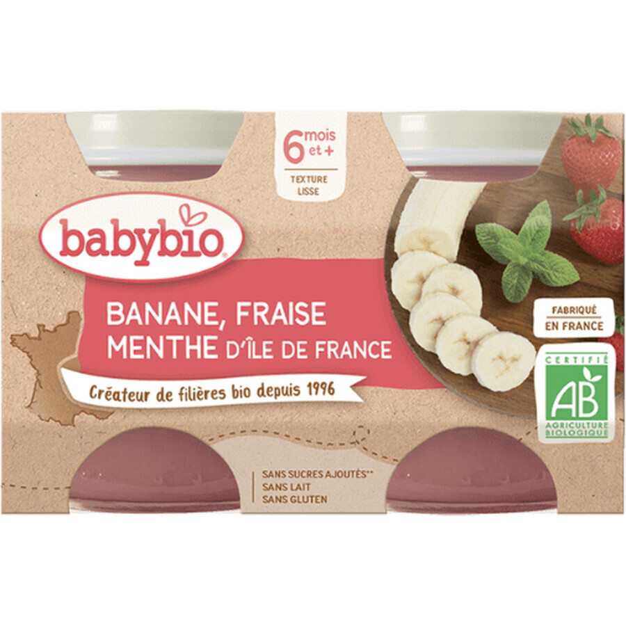 Buy Babybio Apple, banana and strawberry with mint 2 x 130 g Babybio Apple, banana and strawberry with mint 2 x 130 g