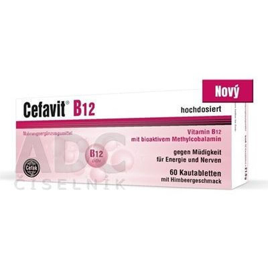 Cefavit Vitamina B12 con sabor a frambuesa 60 comprimidos