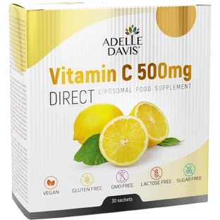 Adelle Davis Vitamine C DIRECT 500mg, zakjes 30 stuks