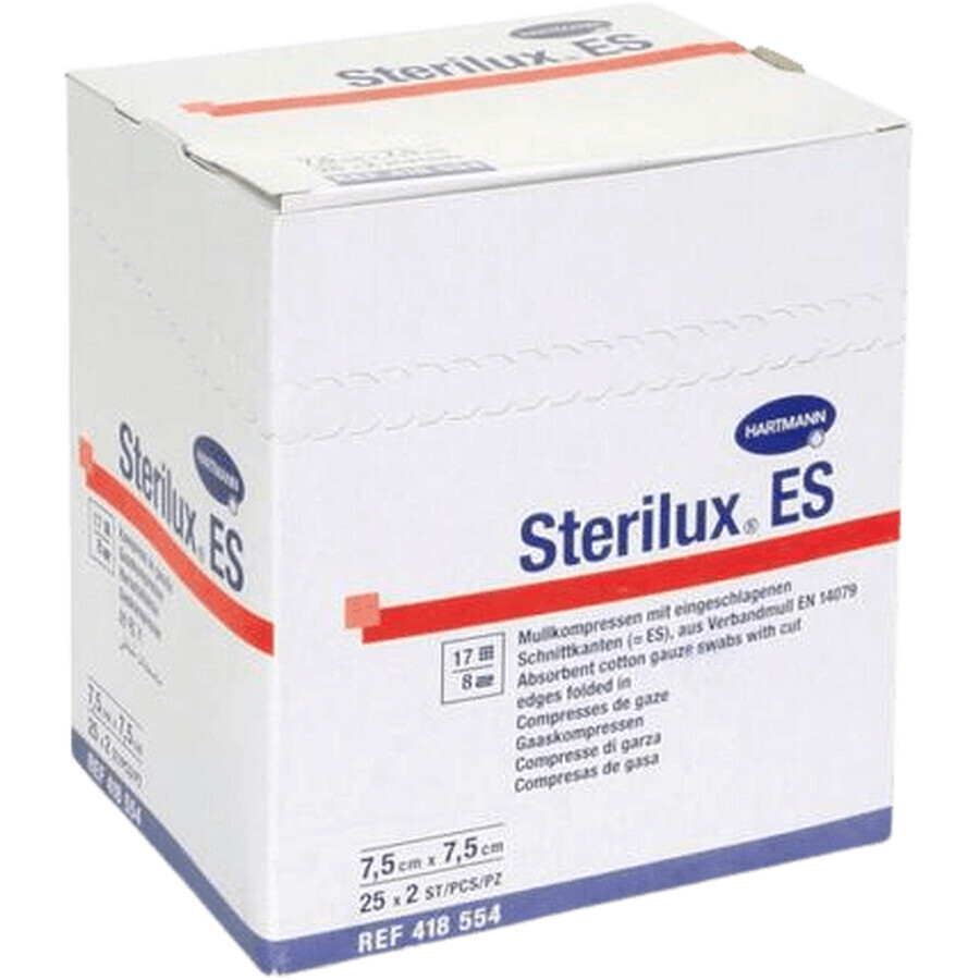 Hartmann Sterilux sterile compress with folded edges 7,5 x 7,5 cm 50 pcs