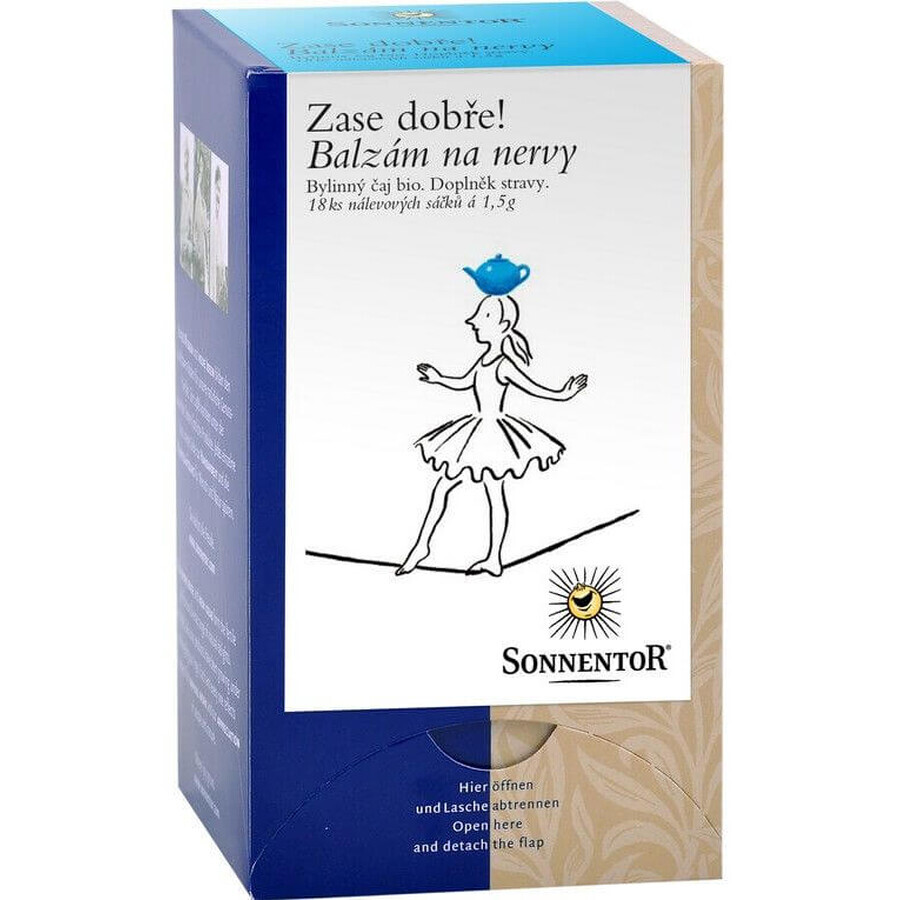 Sonnentor Bio Balsamo per nervi Tisana a doppia camera 18 x 1,5 g