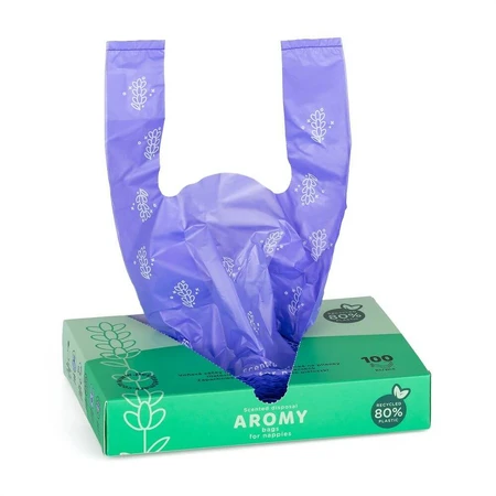 Petite&Mars Sacs à couches parfumés avec poignées Aromas 100 pcs