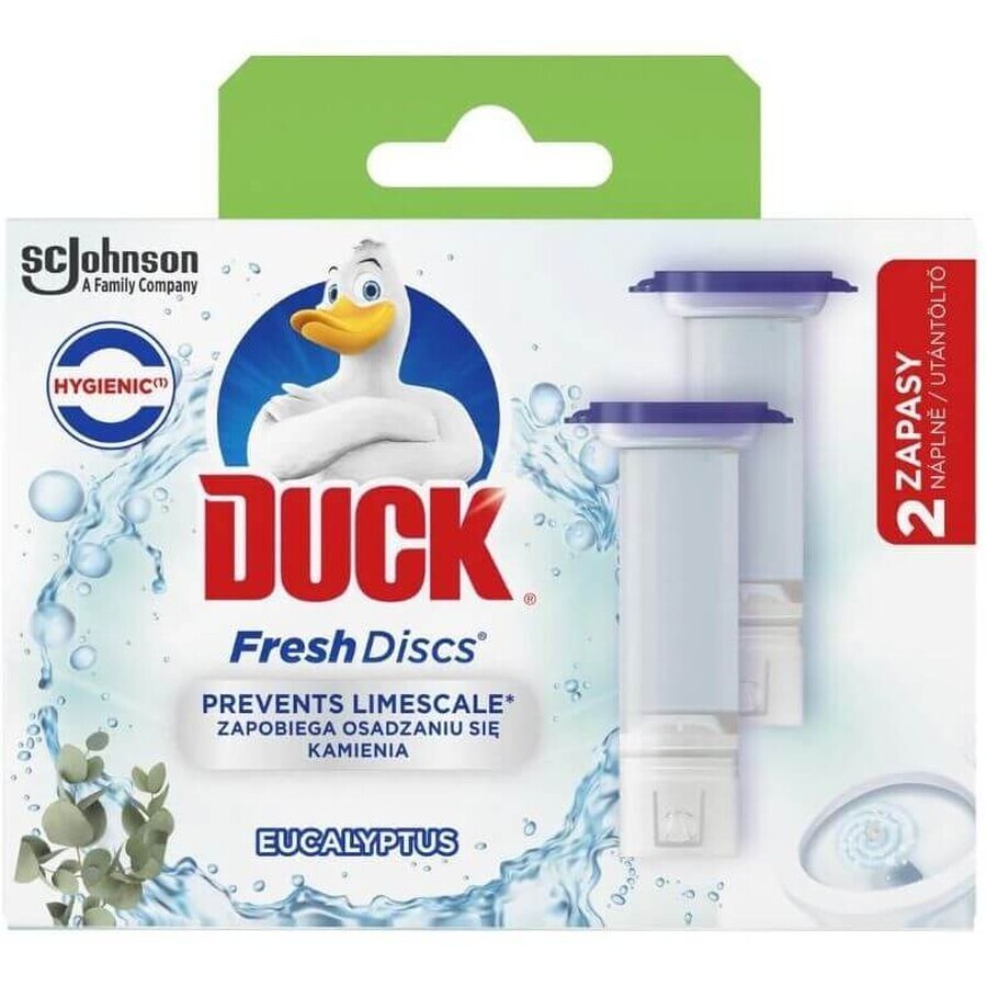 Duck Fresh Discs Dischetti di ricarica per WC all'eucalipto 2 x 36 ml