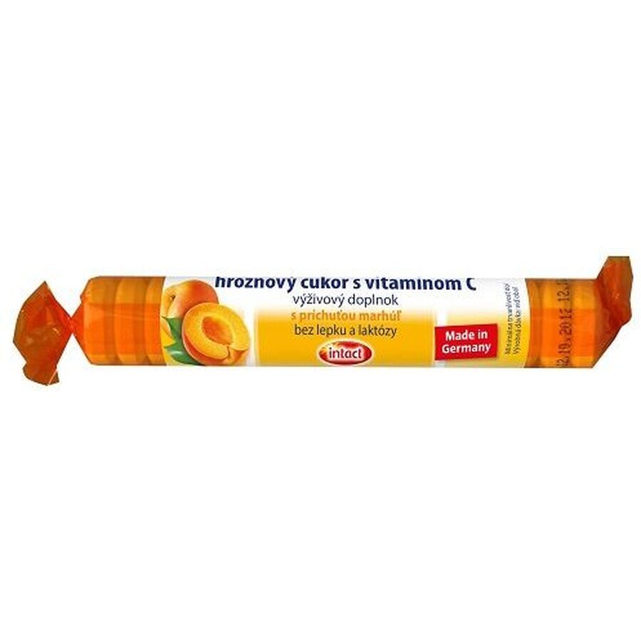 Intact Grape sugar with vitamin C and apricot flavor, 1 x 40 g