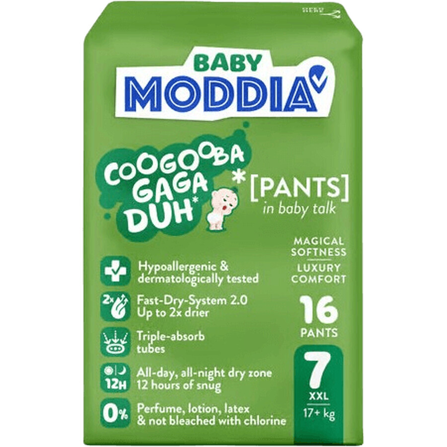 Moddia Braga Pañal 7 XXL (17+ kg), 16 pzs