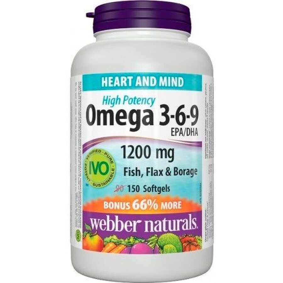 Webber Naturals Omega 3-6-9 1200 mg FORTE 150 gélules