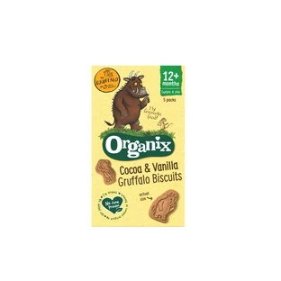 Galletas ecológicas de cacao y vainilla Gruffalo, +12 meses, 5 x20g, Organix