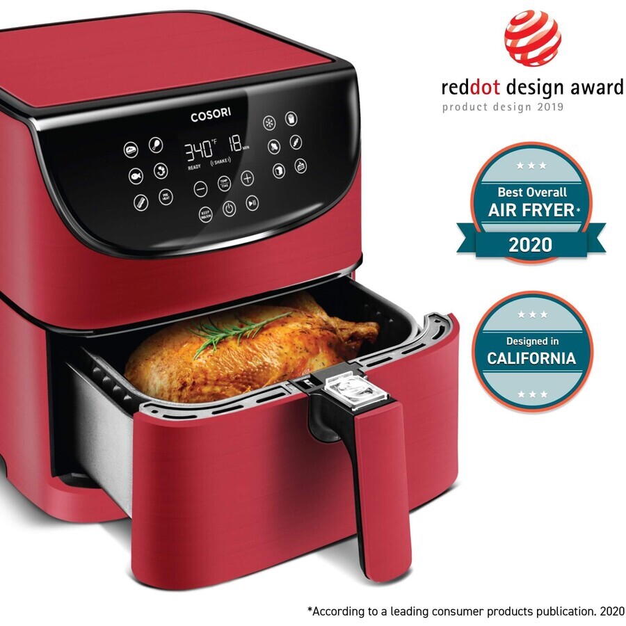 Cosori CP158-AF freidora digital premium de aire caliente roja de 5,5 litros