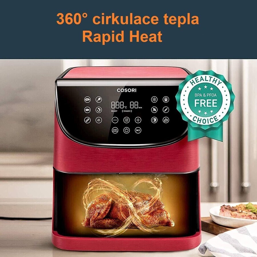 Cosori CP158-AF freidora digital premium de aire caliente roja de 5,5 litros