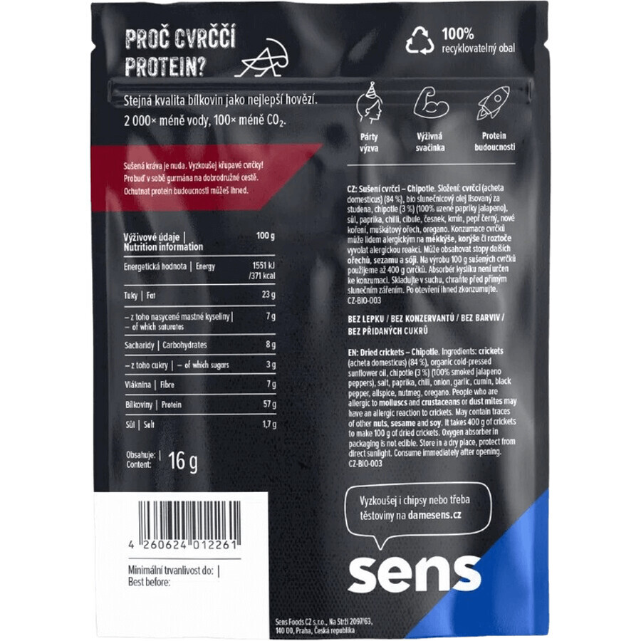 Sens Crispy fried crickets - Chipotle 16 g