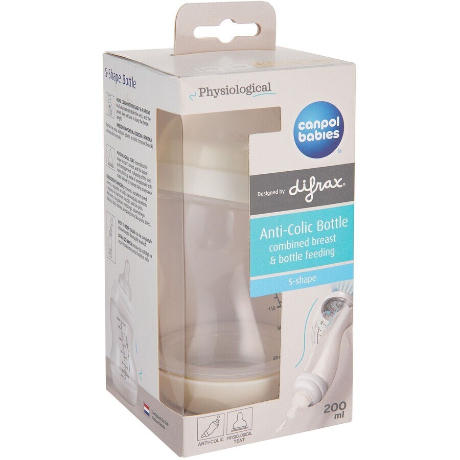 Canpol babies S-Shape flacon anticolic cu gura largă 200 ml