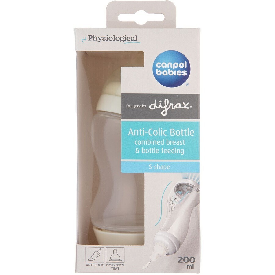 Canpol babies S-Shape flacon anticolic cu gura largă 200 ml