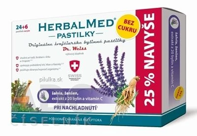 HerbalMed Sugar-free lozenges - Dr. Weiss for colds 30 pieces