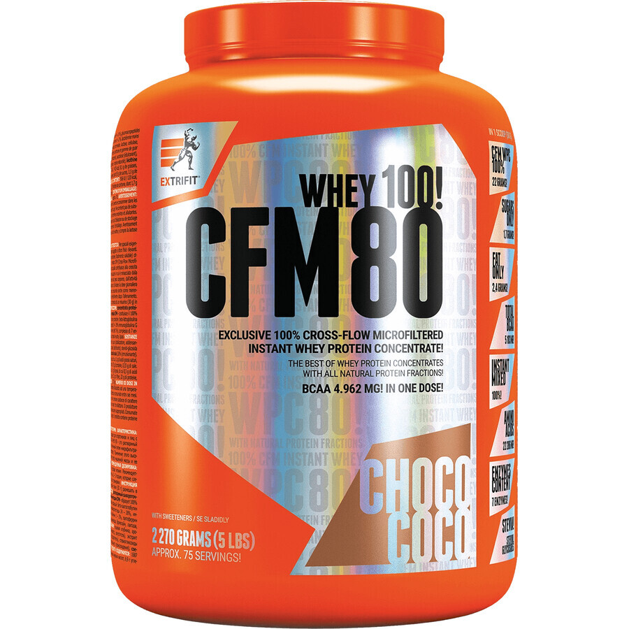 Extrifit CFM Instant Whey 80 chocolade 2.27 kg