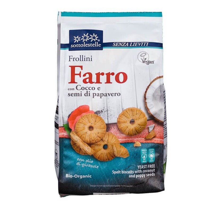 Vegan spelt biscuits with coconut and poppy seeds Eco, 300 g, Sottoleste