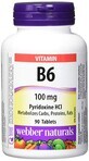 Webber Naturals Vitamin B6 (pyridoxine) 100 mg, 90 tablets