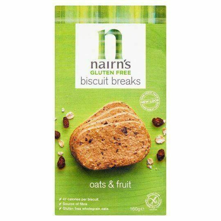 Boutique Biscuits sans gluten à l'avoine entière et aux fruits, 160 g, Nairns Biscuits sans gluten à l'avoine entière et aux fruits, 160 g, Nairns