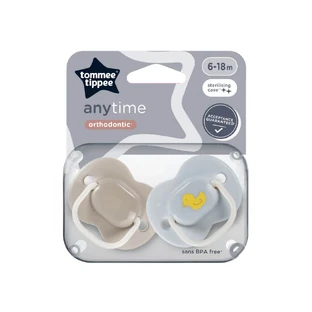 Sucettes orthodontiques Anytime, 6-18 mois, 2 pièces, Ratusca, Tommee Tippee