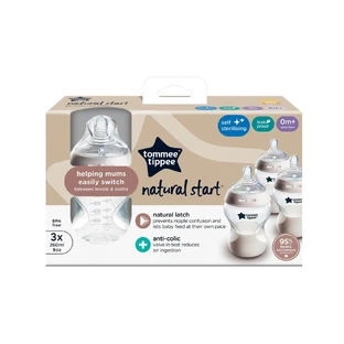 Bottle PP with self sterilization Natural Start, 0 months+, 260 ml, 3 pcs, Tommee Tippee