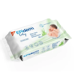 Toallitas húmedas para bebés con Aloe Vera, 72 unidades, Epiderm