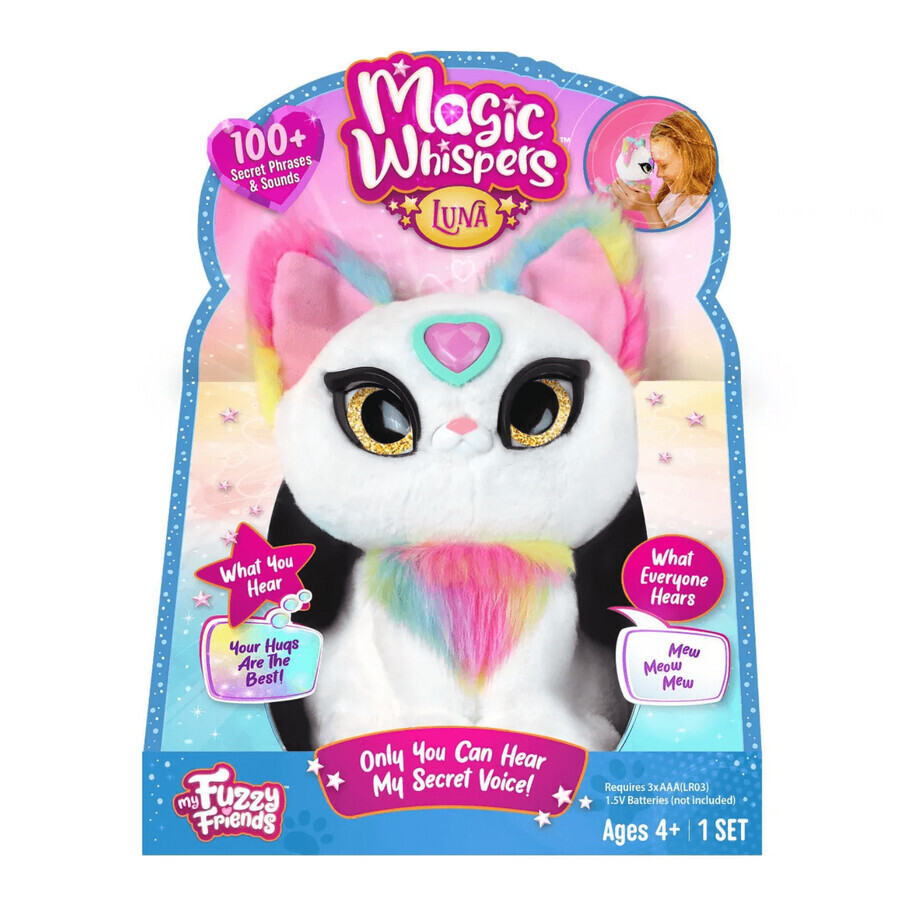 Magic Whispers chat interactif en peluche Magic Whispers, 4 ans et +, Luna, Sky Rocket