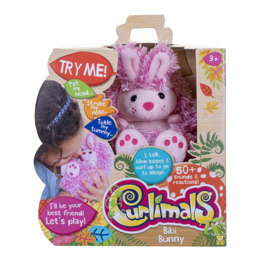 Plus interactive Bibi Bunny Rabbit Curlimals, Golden Bear