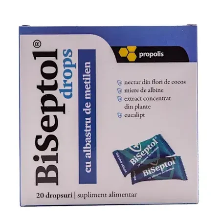 BiSeptol drops snoepjes met methyleenblauw, 20 stuks