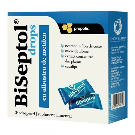BiSeptol drops snoepjes met methyleenblauw, 20 stuks