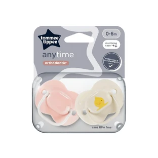 Orthodontische Schnuller Anytime, 0-6 Monate, Rosa/Alb, 2 Stück, Tommee Tippee