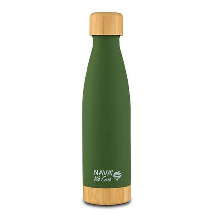 Insulating bottle bamboo bamboo travels We care, Green, 500 ml, Nava