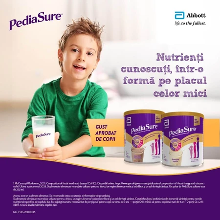 PediaSure con sabor a vainilla en polvo, 3-10 años, 400 g, Abbott