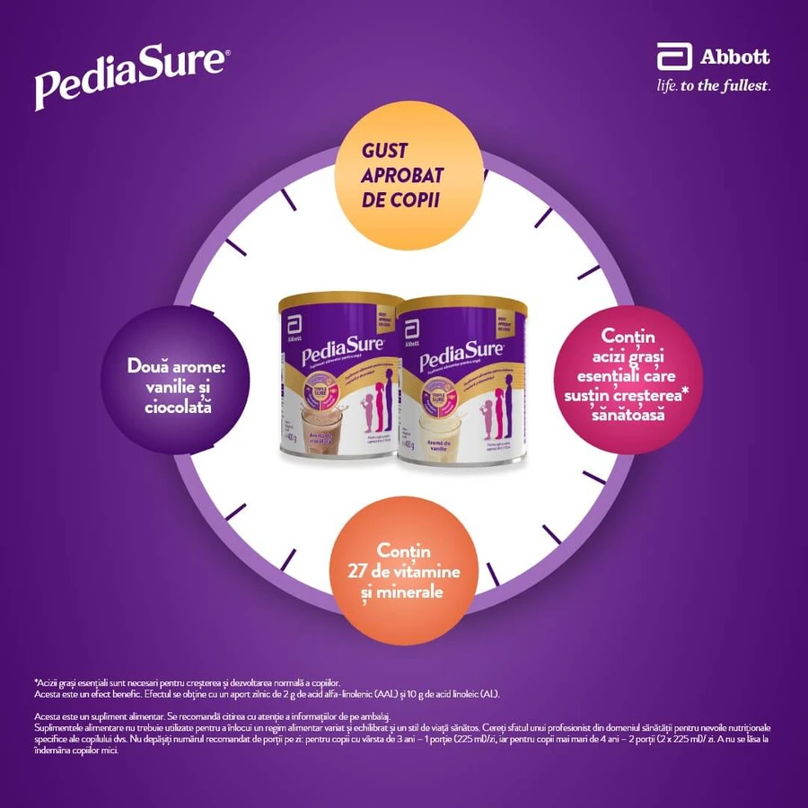 PediaSure con sabor a vainilla en polvo, 3-10 años, 400 g, Abbott