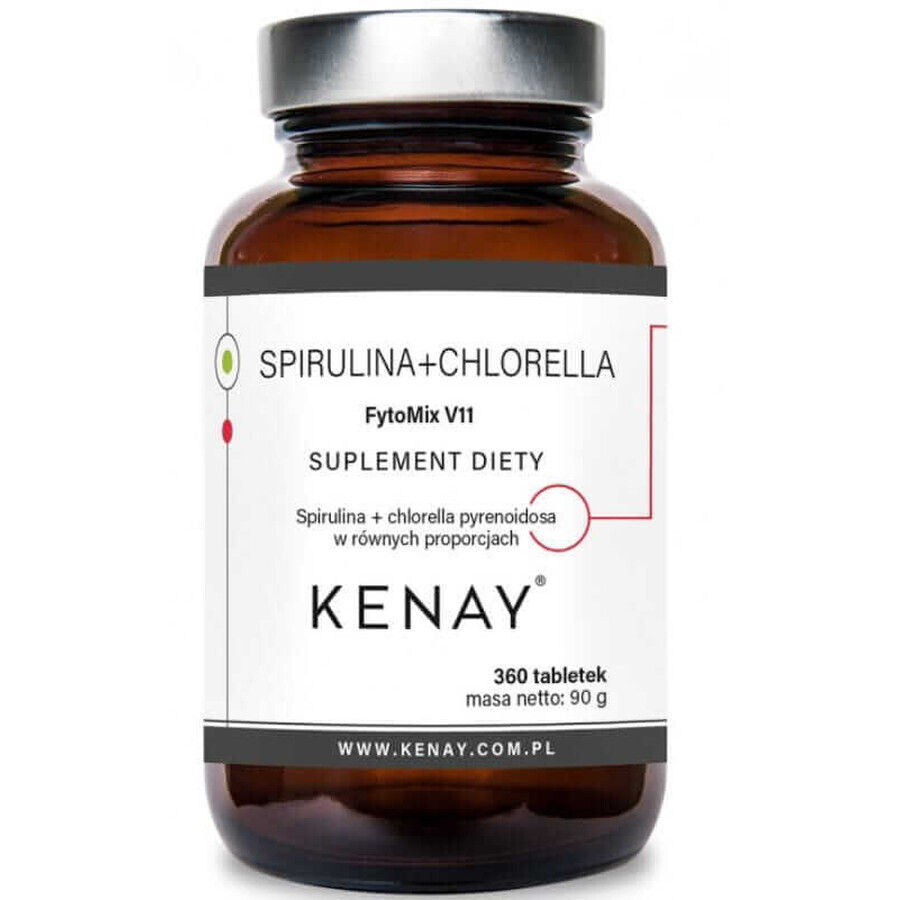 Spirulina + Chlorella pyrenoidosa FytoMix V11, 360 compresse Kenay