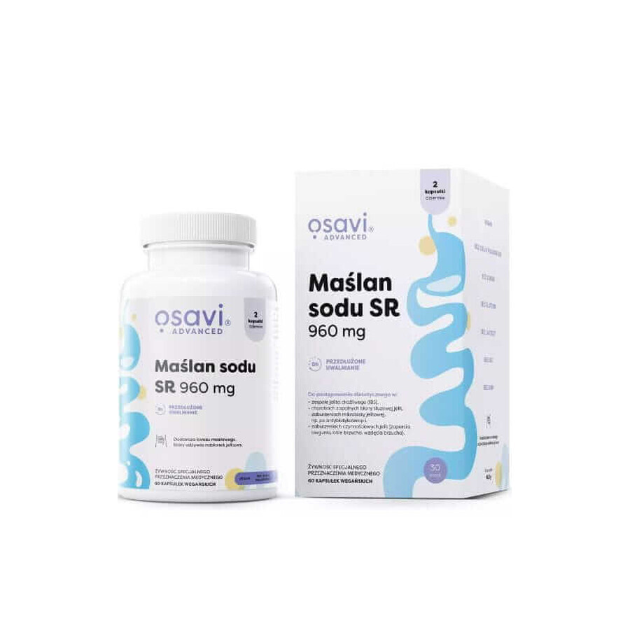 Butyrate de sodium SR, 960mg - 60 gélules végétaliennes Osavi