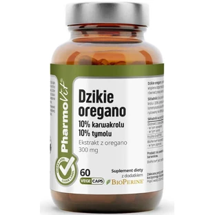 Wilde oregano 10% carvacrol 10% thymol 60 capsules Pharmovit Clean Label